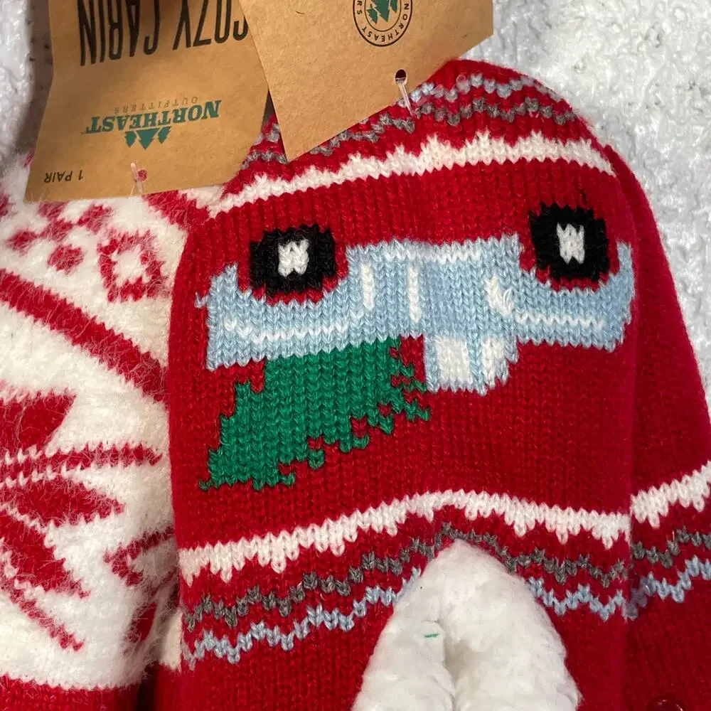 Cozy Cabin Womans sherpa lined holiday Slipper set Medium(5-10)